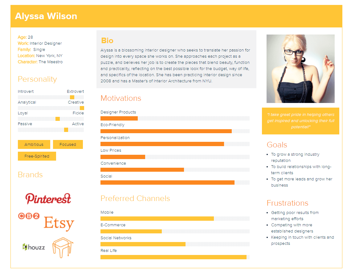 Marketing persona example