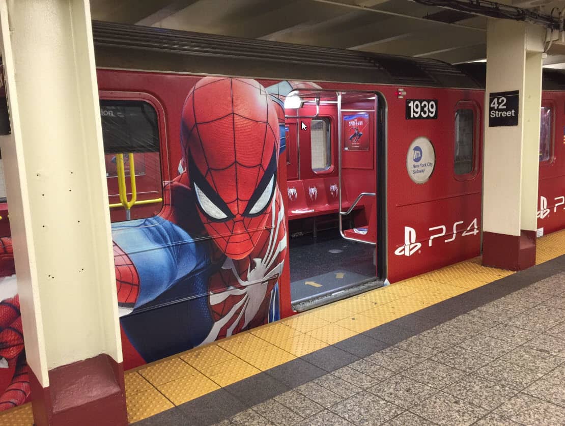 Spiderman Spiel U-Bahn Anzeige