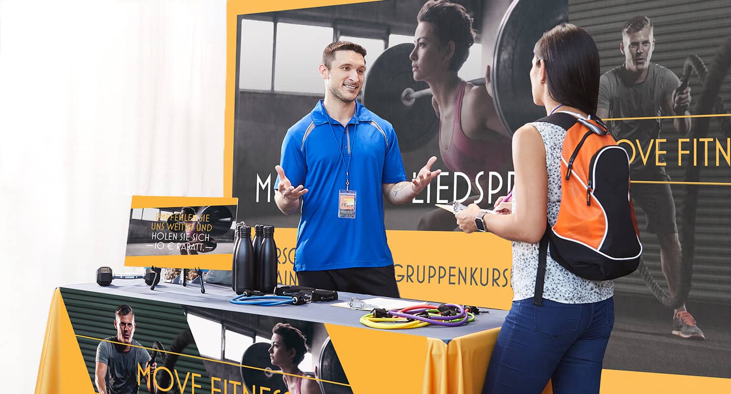 kreativer Messestand