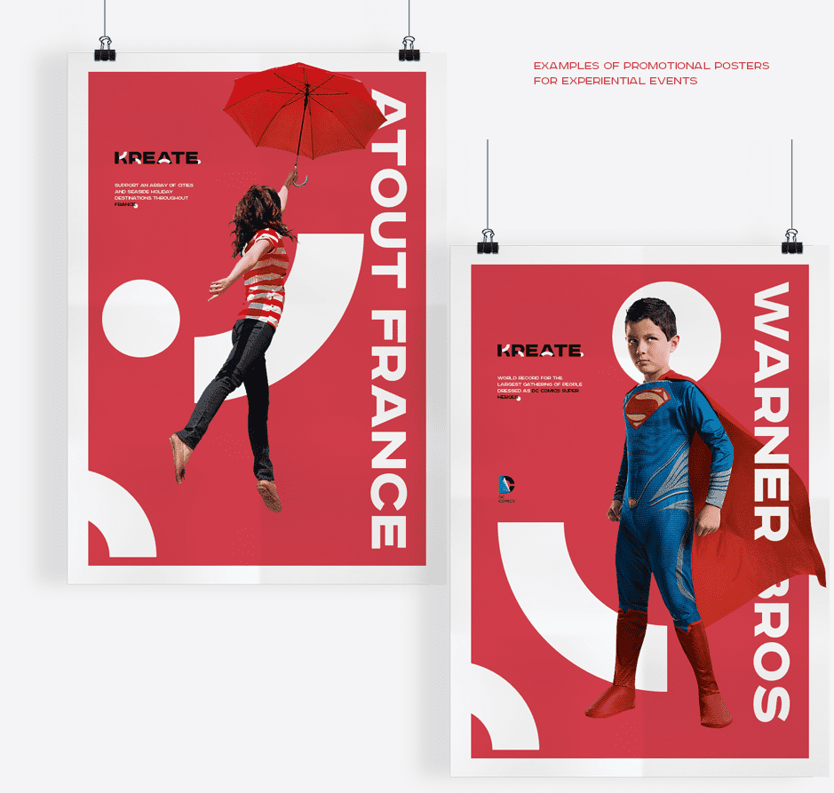 Markenidentit&auml;t in einem roten energiegeladenen Posterdesign veranschaulicht