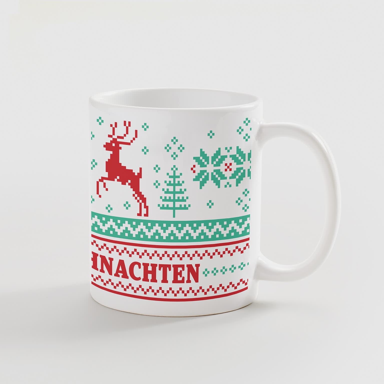 Weihnachtliche Tasse als Geschenkidee für Ihren Präsentkorb